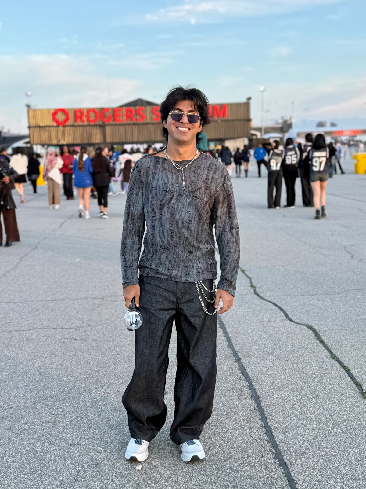Palash Thakur smiling outside Rogers Stadium
